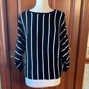 Philosophy Black and White Striped Crew Neck Sweater. Women’s size 1X